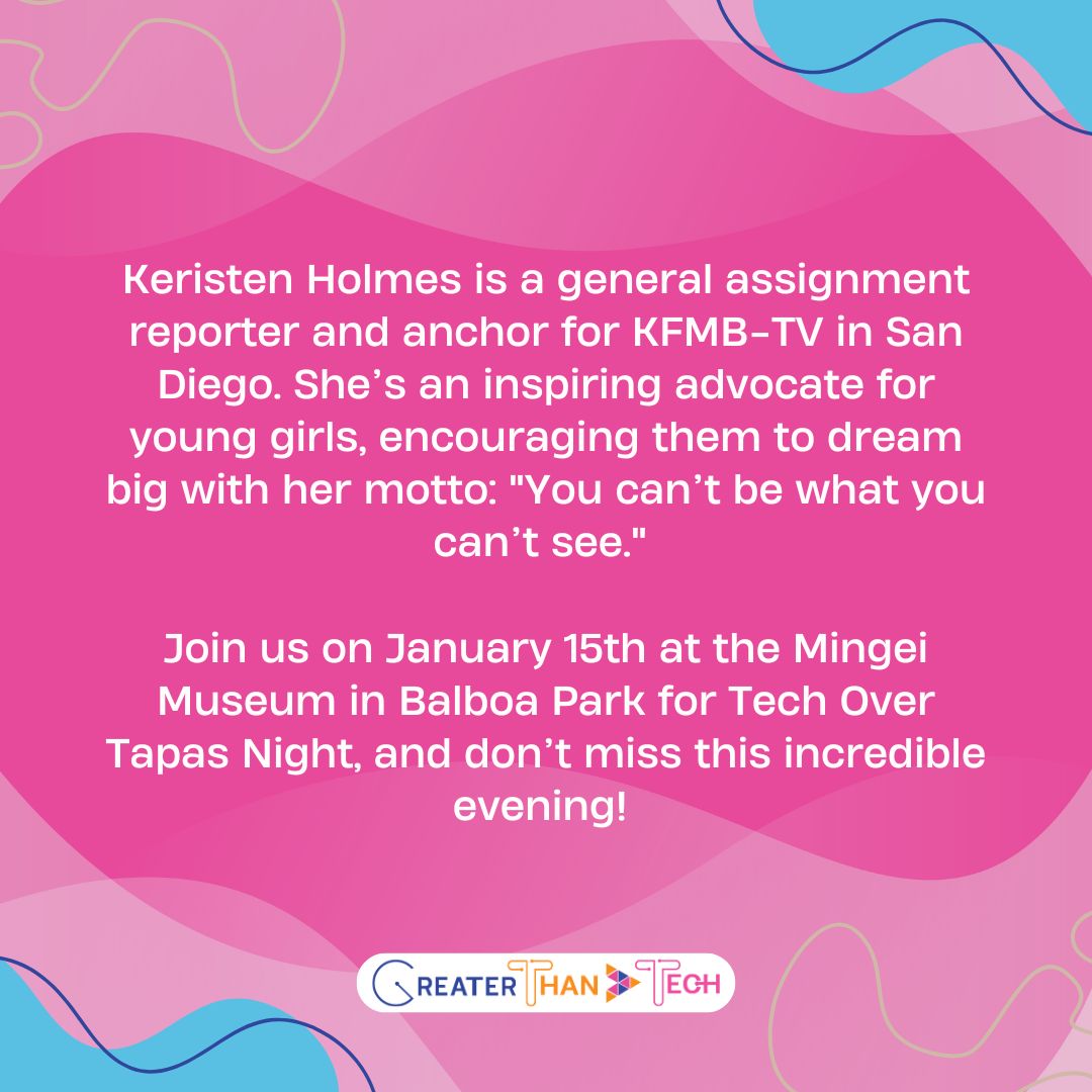 Guess who’s hosting Tech Over Tapas this year? 🎉 None other than the amazing @keristenholmes!
We’re counting down to Tech Over Tapas Night on January 15th at the Mingei Museum in Balboa Park. Tickets are almost gone! Reserve your spot now: buff.ly/4gjhsdp