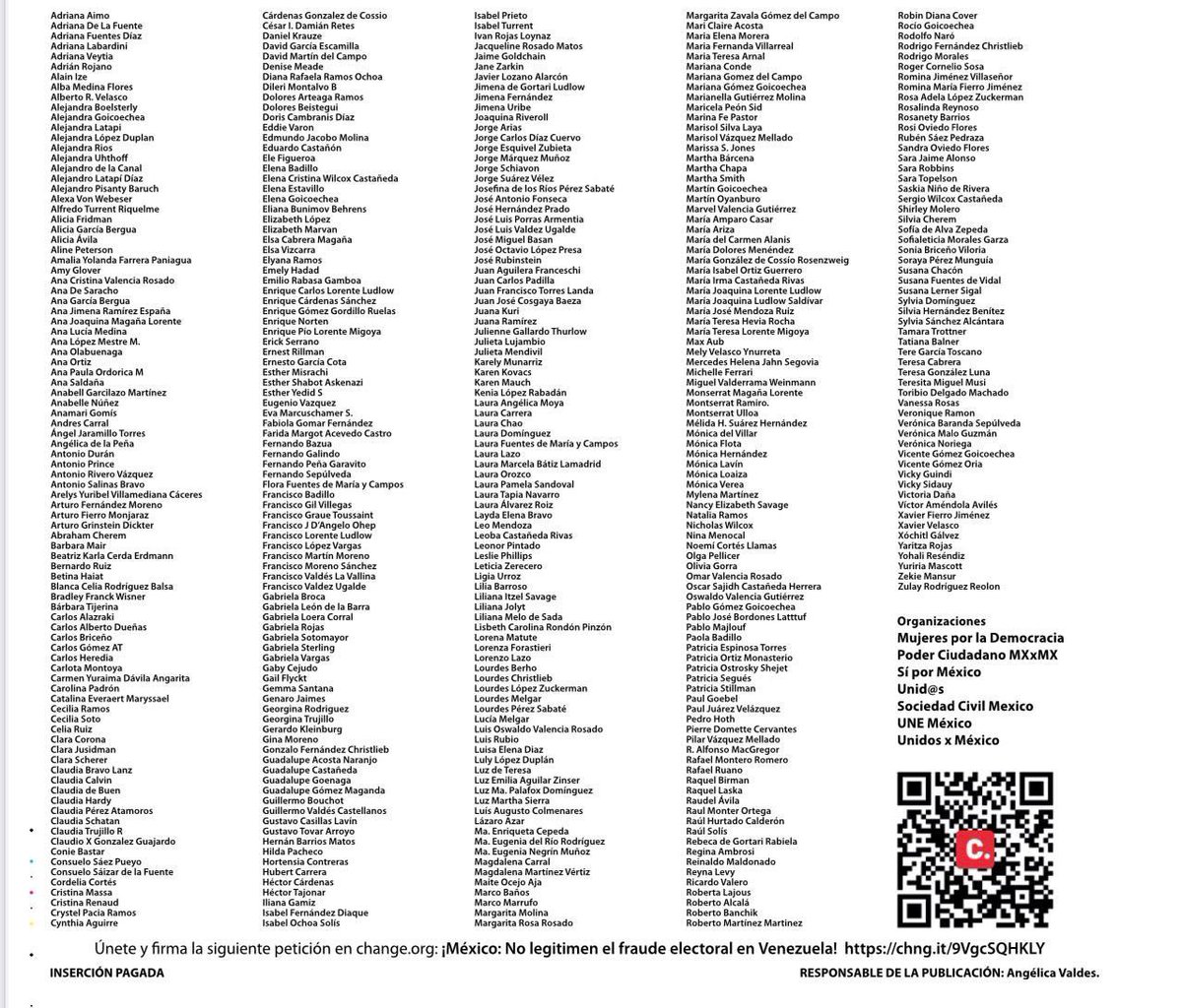 A <a href="/Claudiashein/">Claudia Sheinbaum Pardo</a>: 

El gobierno de México NO debe enviar un representante a la toma de posesión de Nicolás Maduro. No legitimen el fraude electoral.

<a href="/MariaCorinaYA/">María Corina Machado</a>, <a href="/EdmundoGU/">Edmundo González</a> y la mayoría del pueblo Venezolano GANÓ.

Aquí el desplegado que firmé, si estás de acuerdo compártelo: