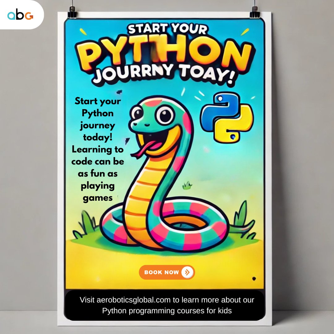 ABGSocial's tweet image. Ready to code? Join our FREE trial class on Robotics & Coding!
Learn Python and start creating awesome games, robots, and more!
.
.
Sign up now and let the fun begin at zurl.co/NLwED! 🎉
#FreeTrial #CodingForKids #PythonFun #RoboticsAdventure