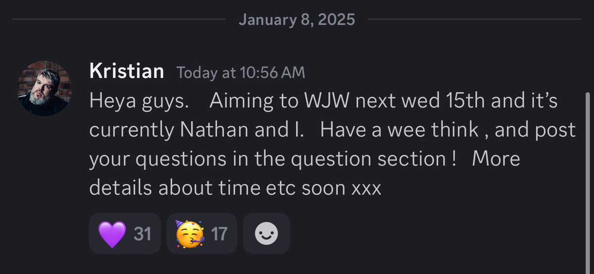 Mark your calendars crew! #WeeJohnWednesdays returns next week with <a href="/KristianNairn/">Kristian Nairn</a> and <a href="/nathan_foad/">nathan foad</a> 💕