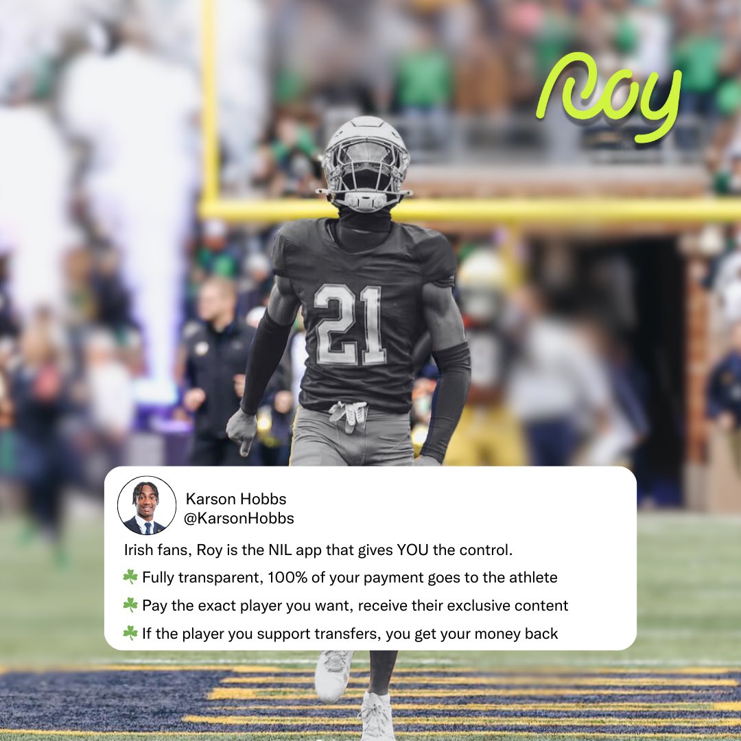 Karson hobbs (@karsonhobbs) on Twitter photo I’m excited to introduce you to ROY, the only NIL app that puts you, the FANS, in control.
If you love this team as much as I do, here’s your chance to make an impact like never before.
Download the <a href="/Roy_ReturnOnYou/">Roy - Return On You</a> app today!
bit.ly/4cR6dH6 I’m excited to introduce you to ROY, the only NIL app that puts you, the FANS, in control.
If you love this team as much as I do, here’s your chance to make an impact like never before.
Download the <a href="/Roy_ReturnOnYou/">Roy - Return On You</a> app today!
bit.ly/4cR6dH6