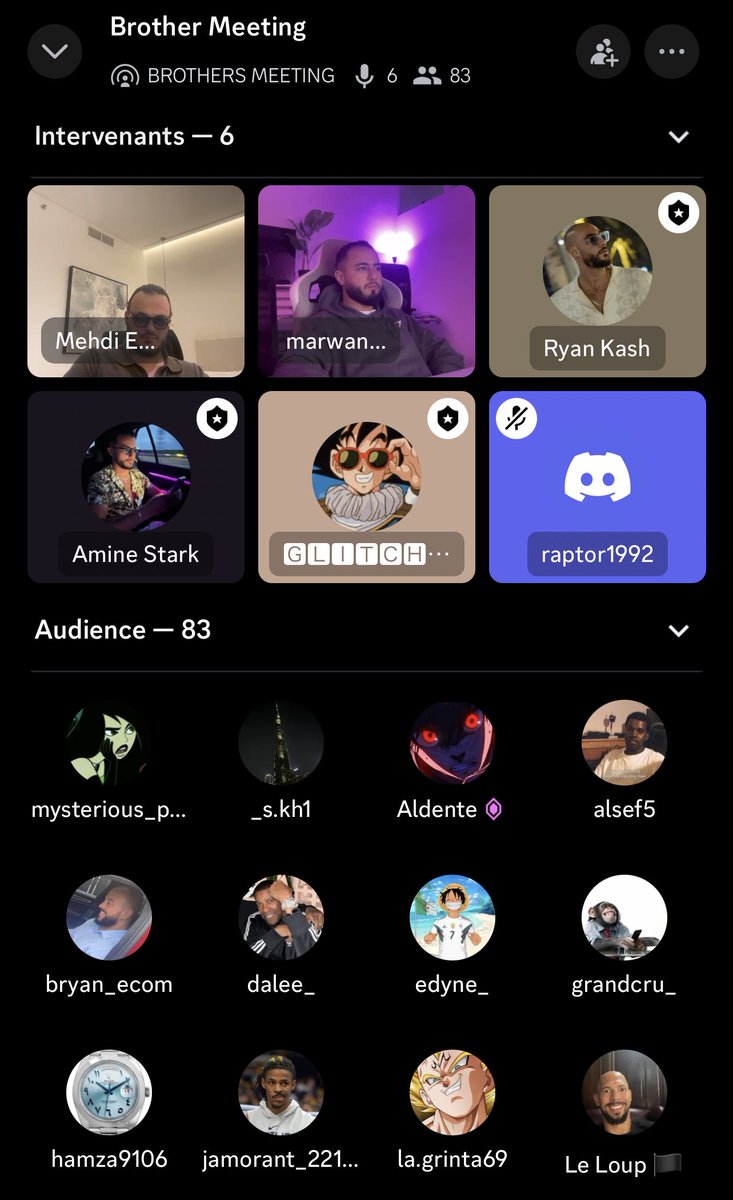 on est très clairement sur LE MEILLEUR call jusqu’à présent et je pèse mes mots

je me rends compte que les Business Brothers c’est beaucoup, beaucoup plus qu’un simple groupe e-com…c’est une famille 

merci @iamryankash @marwan_bosch @mehdielshamy <a href="/glitcher000/">Glitcher</a> @astark_eth