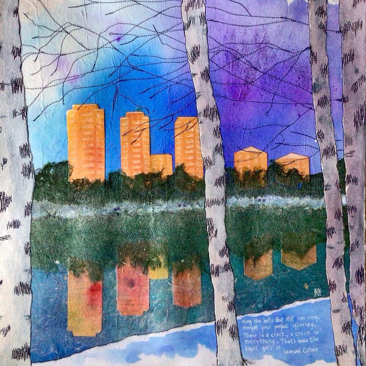 <a href="/ikkartist/">Ingrid Katarina Karlsson</a> has just returned from a wintery sejour in the north of Sweden, enjoying the crisp snowy scenery. Time to wind down, and reflect on the year which has passed. Hopes for peace, health, and the joy of creating new work in the studio. The current series inspired by music.