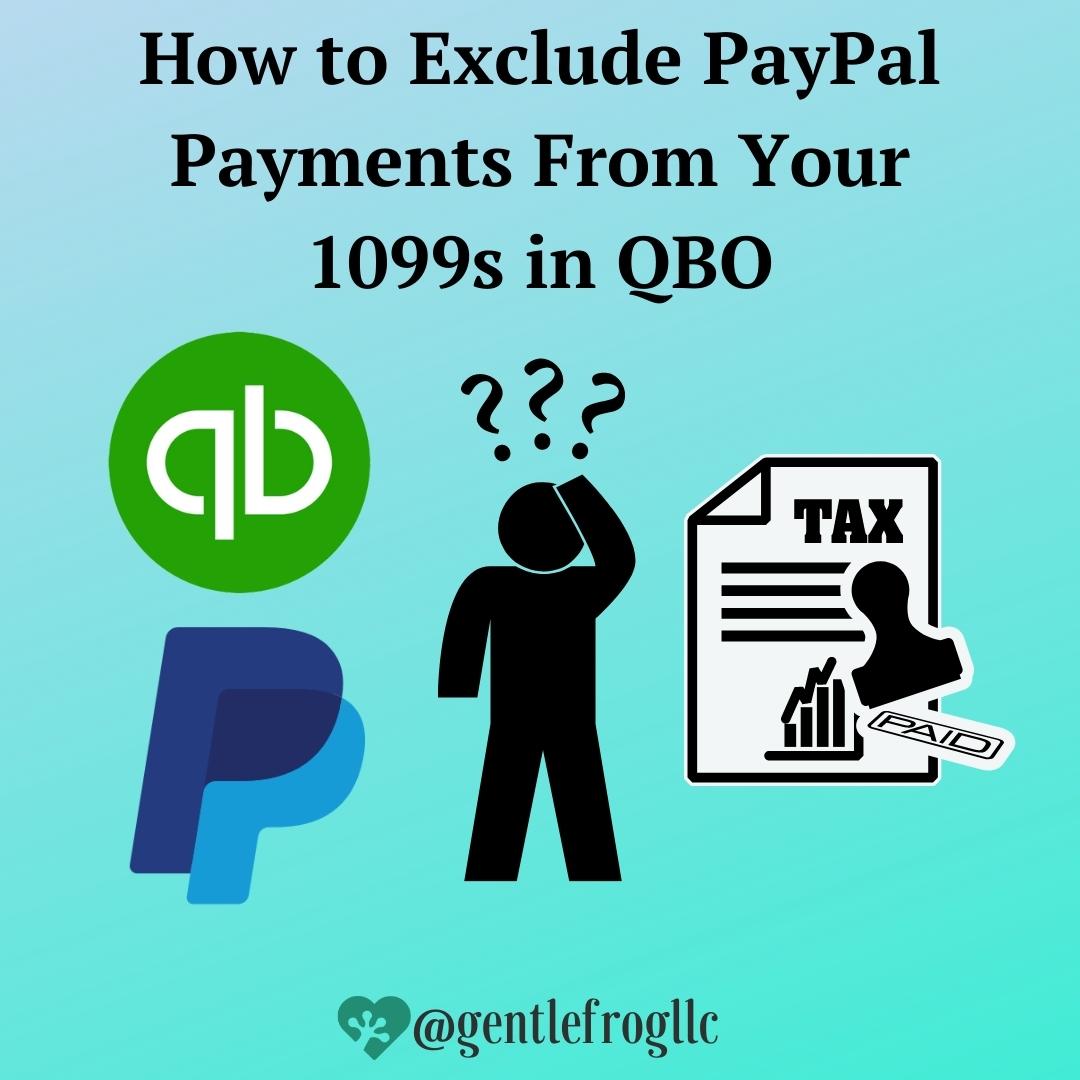 In this blog post you'll learn how to exclude PayPal payments from your 1099s, how to track payments for 1099s in QuickBooks Online, and how to file your 1099s within QuickBooks Online: gentlefrog.com/exclude-paypal…