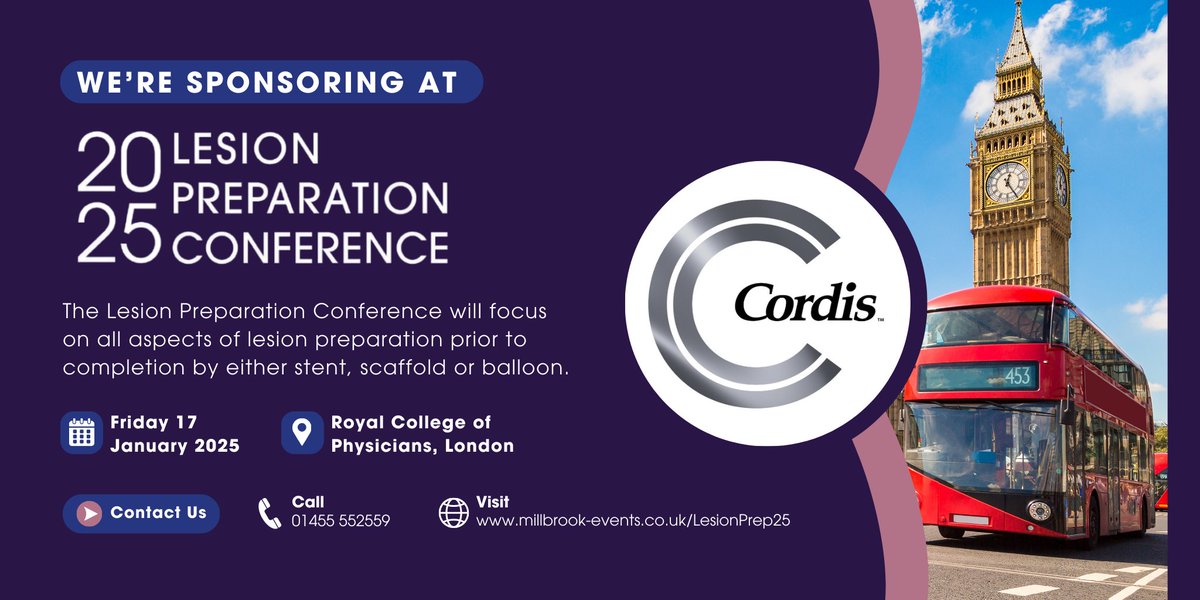 Cordis_emea's tweet photo. Cordis are thrilled to sponsor #LesionPrep25, hosted by @MillbrookMed and led by Course Director Dr. @Simoneccles66. We’ll explore the latest innovations in lesion preparation, driving advancements in patient care together!
#PCI #DCB https://t.co/SNong1TvMo