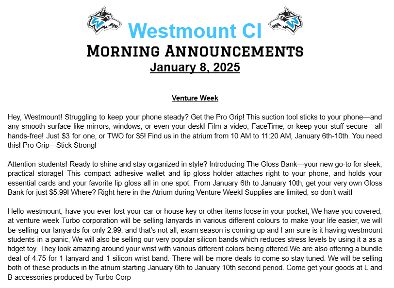 Westmount Collegiate Institute (@wci_yrdsb) on Twitter photo 