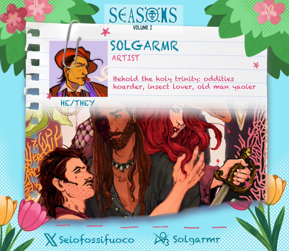 🌸☀️CONTRIBUTOR SPOTLIGHT☀️🌸

Introducing our first artist <a href="/seiofossifuoco/">sol 𓆝</a>! so excited to have them in our team (˶˃ ᵕ ˂˶) .ᐟ.ᐟ

#opseasons