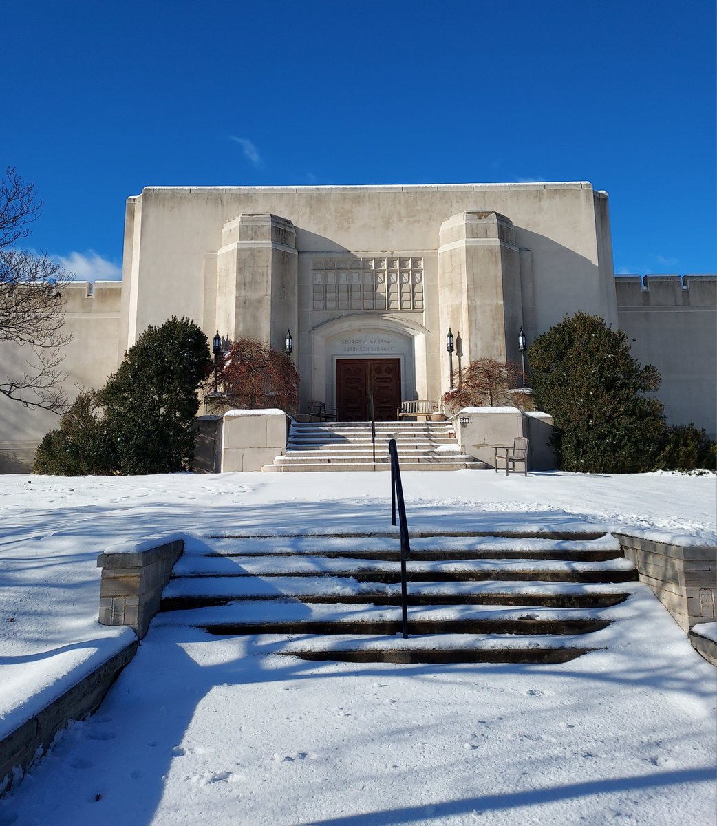 MelissasLibrary's tweet image. It is COLD and snowy at the #MarshallFoundationLibrary, but #InTheLibrary we are warm and cozy and open for research.
What would you like to learn about Gen. George Marshall?