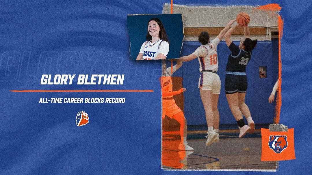 uscga_wbb's tweet image. With 6:22 left in the 4th quarter against KP, Senior Glory Blethen became the all-time career leader in blocks. Congrats GB!!🐻🏀👏
.
#gocoastguard #legacy
