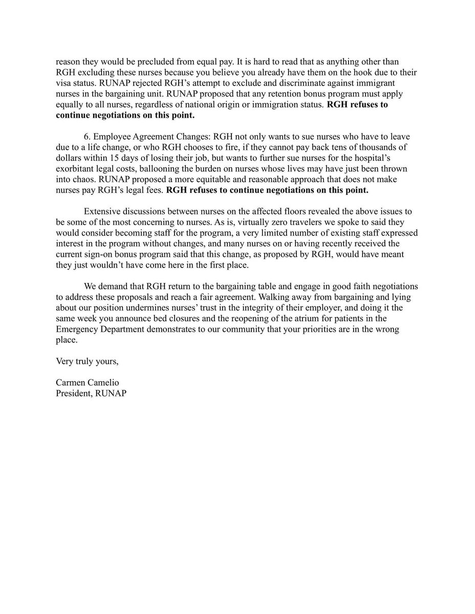 As RGH closes beds and puts Emergency Department patients in the atrium, administration has cancelled a retention program after nurses tried to negotiate some of the harsher terms. Why won’t CEO Chip Davis put patients first? Rochester deserves better! Our president’s letter: