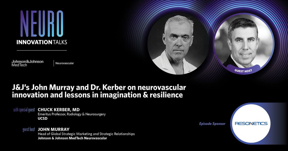 DeviceTalks (@devicetalks) on Twitter photo This episode of #NeuroInnovationTalks, host John Murray interviews Chuck Kerber, MD, Emeritus Professor of Radiology & Neurosurgery at <a href="/UCSanDiego/">UC San Diego</a>, a pioneering force in #NeurovascularMedicine.
Thank you to <a href="/Resonetics/">Resonetics</a> for sponsoring!
WATCH & LISTEN HERE: devicetalks.com/jjs-john-murra… This episode of #NeuroInnovationTalks, host John Murray interviews Chuck Kerber, MD, Emeritus Professor of Radiology & Neurosurgery at <a href="/UCSanDiego/">UC San Diego</a>, a pioneering force in #NeurovascularMedicine.
Thank you to <a href="/Resonetics/">Resonetics</a> for sponsoring!
WATCH & LISTEN HERE: devicetalks.com/jjs-john-murra…