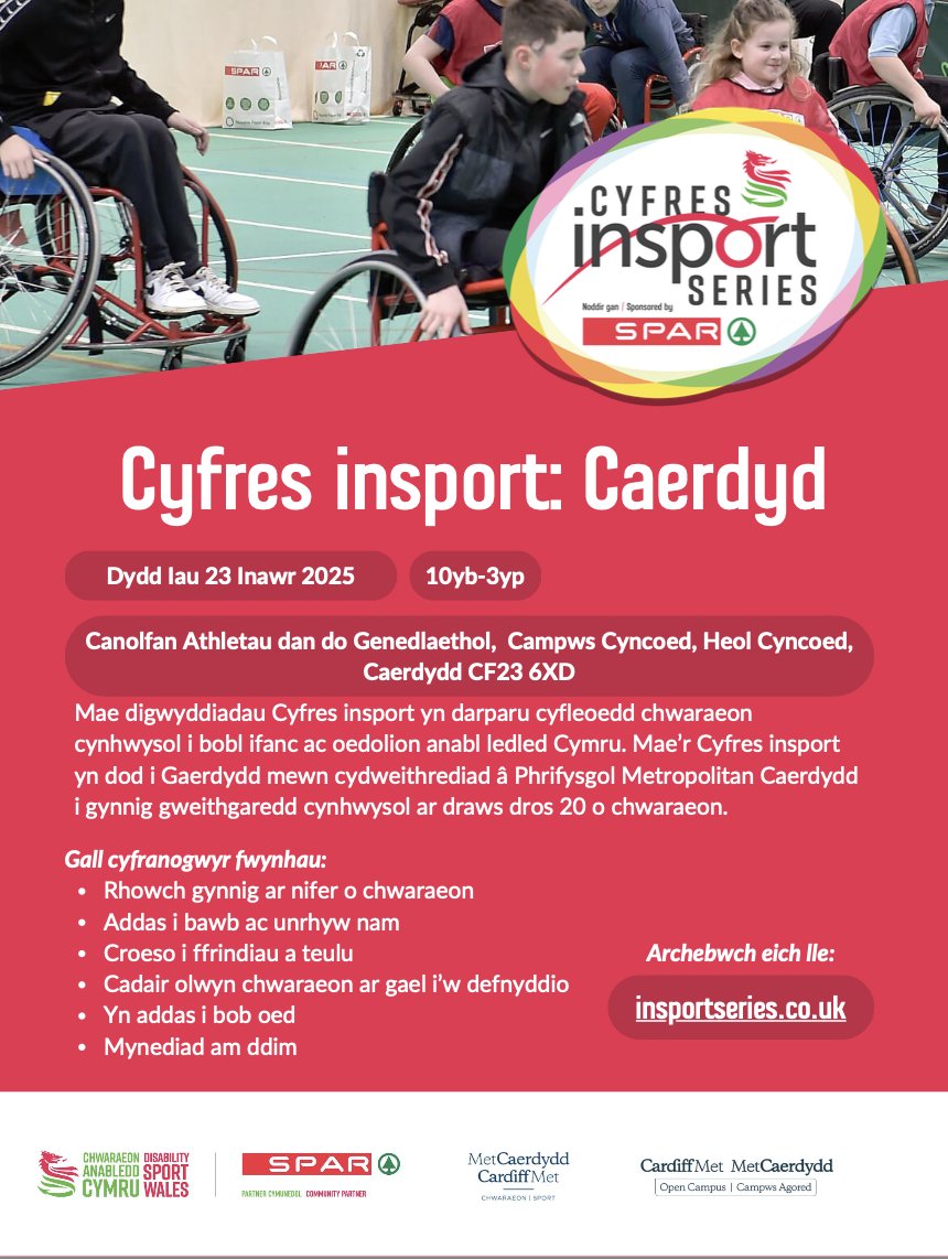 Book your place today! 🔗insportseries.co.uk

Archebwch eich lle heddiw! 🔗insportseries.co.uk
