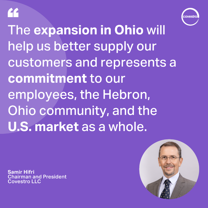 CovestroUS's tweet photo. Expansion news! @covestro is strengthening its commitment to the US by investing in our Hebron site to:

🏭 Add production lines for polycarbonate compounding
🚗 Meet demand in auto, electronics &amp; healthcare
🤝 Better serve customers by manufacturing in the region, for the region