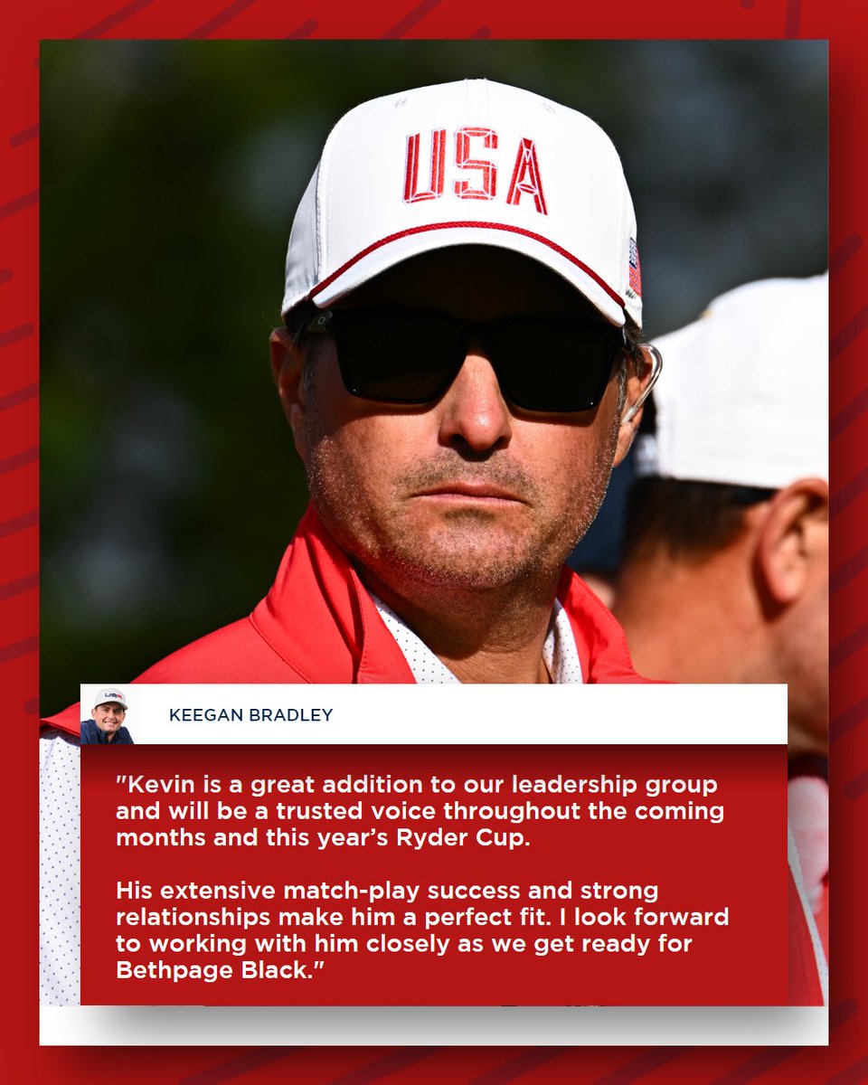 Ryder Cup USA (@rydercupusa) on Twitter photo Welcome to the team, Vice Captain <a href="/K_Kisner/">Kevin Kisner</a>!
Captain Keegan Bradley has named Kisner a U.S. Vice Captain for the 2025 Ryder Cup at Bethpage 🇺🇸
#GoUSA Welcome to the team, Vice Captain <a href="/K_Kisner/">Kevin Kisner</a>!
Captain Keegan Bradley has named Kisner a U.S. Vice Captain for the 2025 Ryder Cup at Bethpage 🇺🇸
#GoUSA