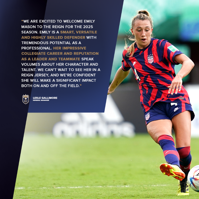 reignfc's tweet photo. Welcome to Seattle, Emily Mason! 🫡

Seattle Reign FC Signs Rutgers Defender Emily Mason.