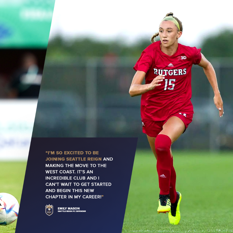 reignfc's tweet photo. Welcome to Seattle, Emily Mason! 🫡

Seattle Reign FC Signs Rutgers Defender Emily Mason.