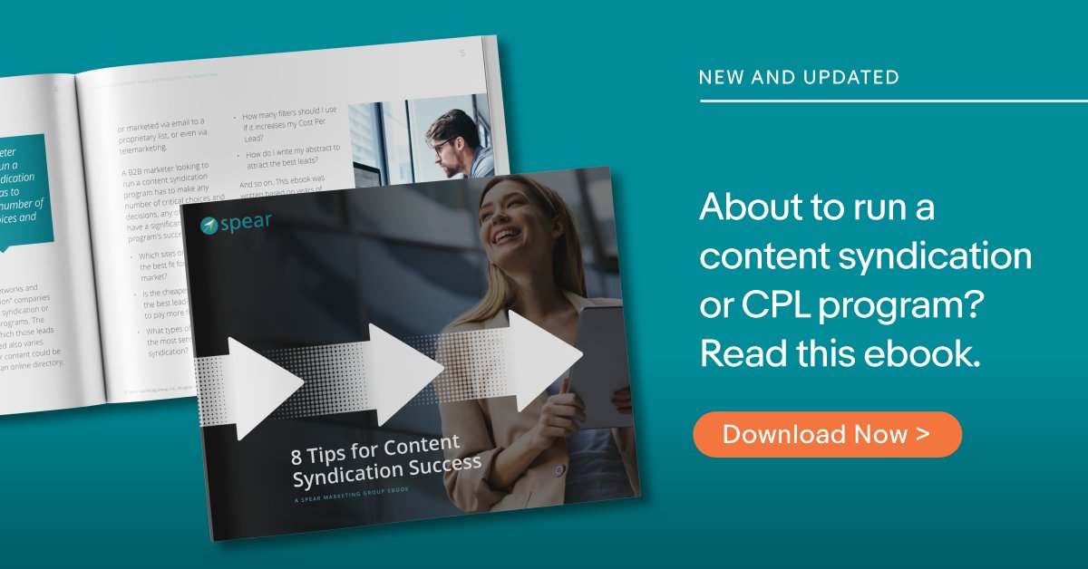 Not all CPL programs are created equal.  Check out our ebook: “8 Tips for Content Syndication Success” for tips on lead filters, vendor negotiation, sales follow-up and more.  

okt.to/I9y3vR

#CPL #contentsyndication #contentmarketing