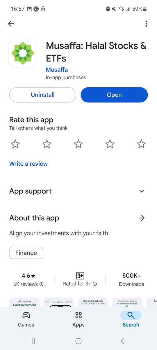 تطبيق musaffa 
تطبيق جدا سهل علي إنتقاء الأسهم المباحة للتداول اليومي أغلبية الأسهم التي بحثت عنها موجودة و إذا لم تكن موجودة يمكنك طلب تحليل للسهم انصح بهذا التطبيق و بشدة 
#Trending #stockmarketcrash #StockMarket #Stocks #TradingSignals