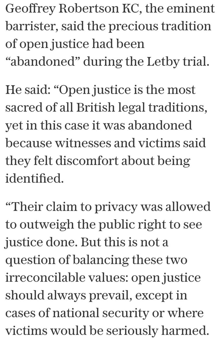 RonWinter6's tweet image. KC Geoffrey Robertson comments on the use of anonymity orders imposed in the Lucy Letby case (see for example the Irish Examiner Mon, 21 Aug, 2023)
