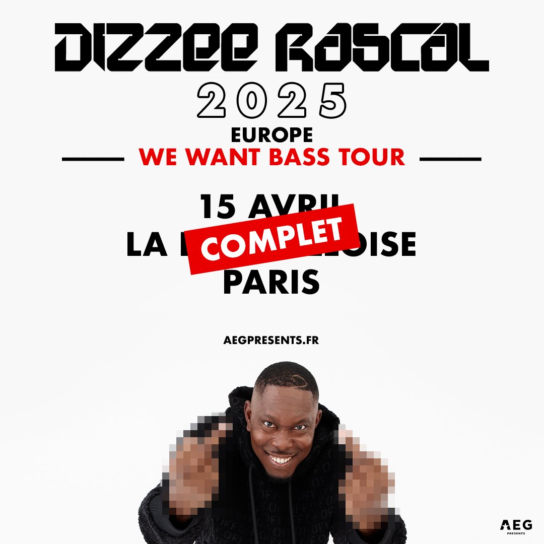 AEG Presents France (@aegpresentsfr) on Twitter photo Toutes les places pour voir <a href="/DizzeeRascal/">Dizzee Rascal</a> à @labellevilloise le 15 avril prochain ont trouvé preneur ! 🌟 Toutes les places pour voir <a href="/DizzeeRascal/">Dizzee Rascal</a> à @labellevilloise le 15 avril prochain ont trouvé preneur ! 🌟