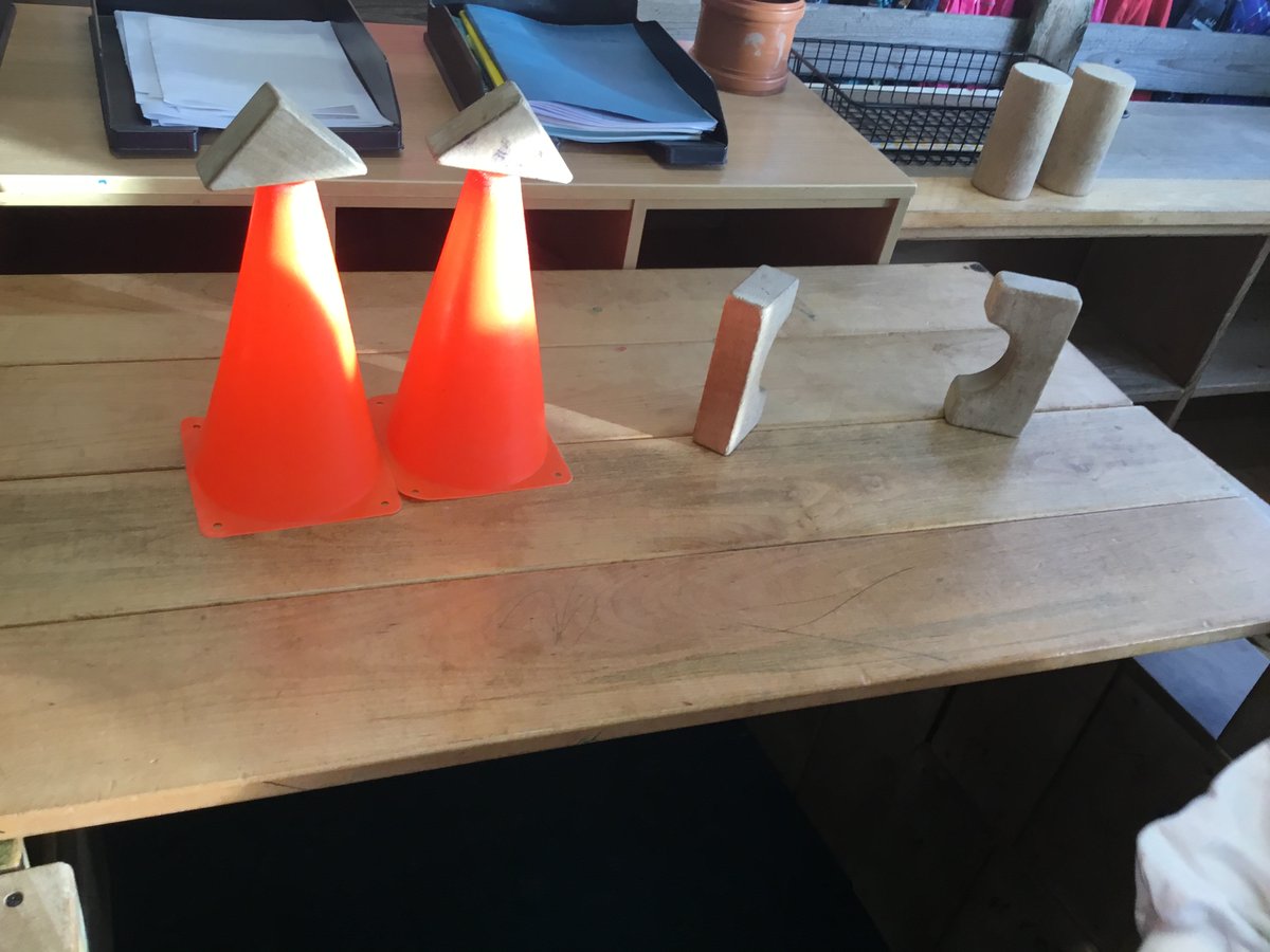 Today we we’re very creative in the block area. N said “ we are building a house we've put our hats on in case a brick falls on our head”