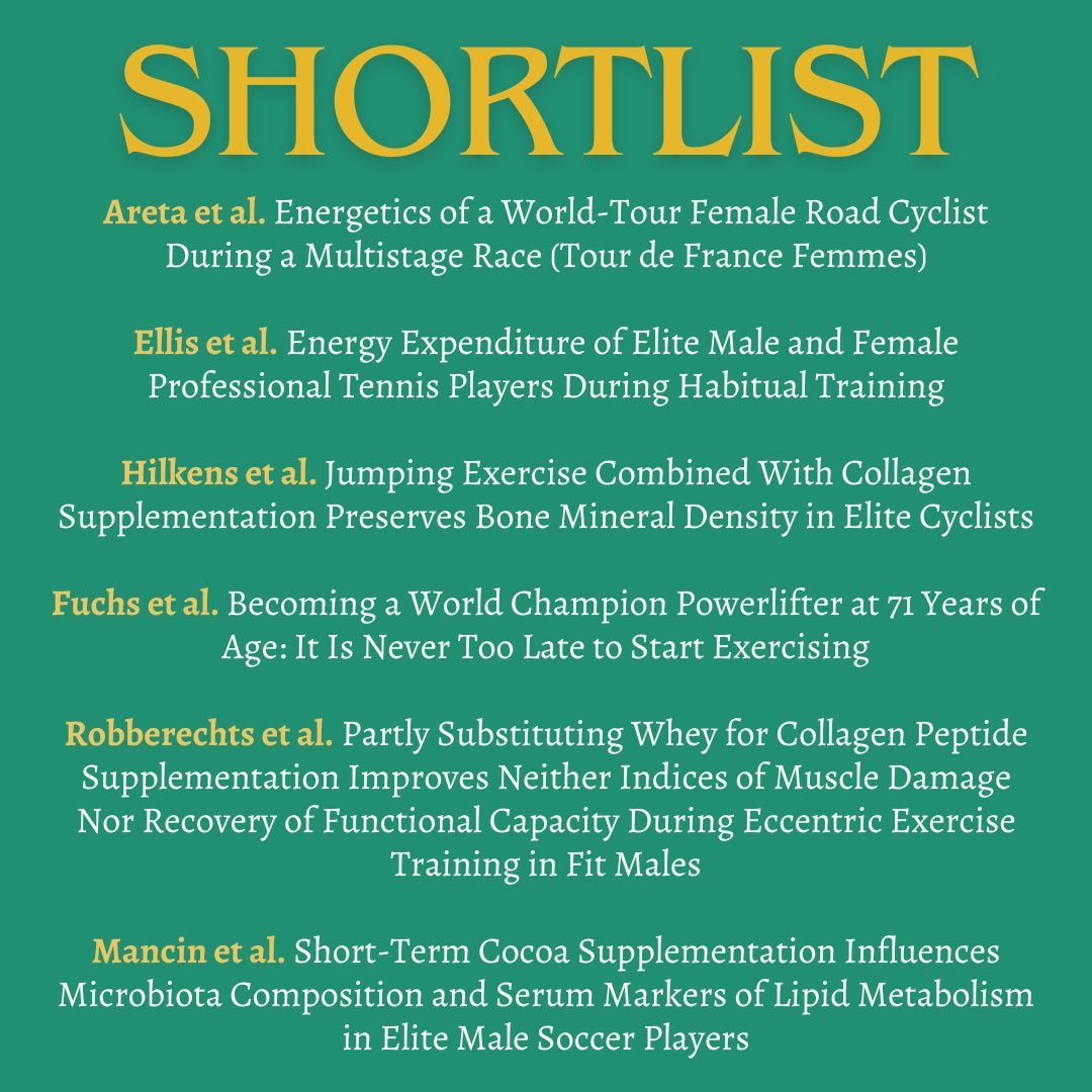 IJSNEMJournal (@ijsnemjournal) on Twitter photo IJSNEM Paper of the Year 2024 🏆
Huge congratulations to you and your team, <a href="/LauraMancin_pd/">Laura Mancin, PhD</a> 🎉
Want to read more of the best research in sport nutrition and exercise metabolism? Head over to our website now! journals.humankinetics.com/view/journals/… IJSNEM Paper of the Year 2024 🏆
Huge congratulations to you and your team, <a href="/LauraMancin_pd/">Laura Mancin, PhD</a> 🎉
Want to read more of the best research in sport nutrition and exercise metabolism? Head over to our website now! journals.humankinetics.com/view/journals/…