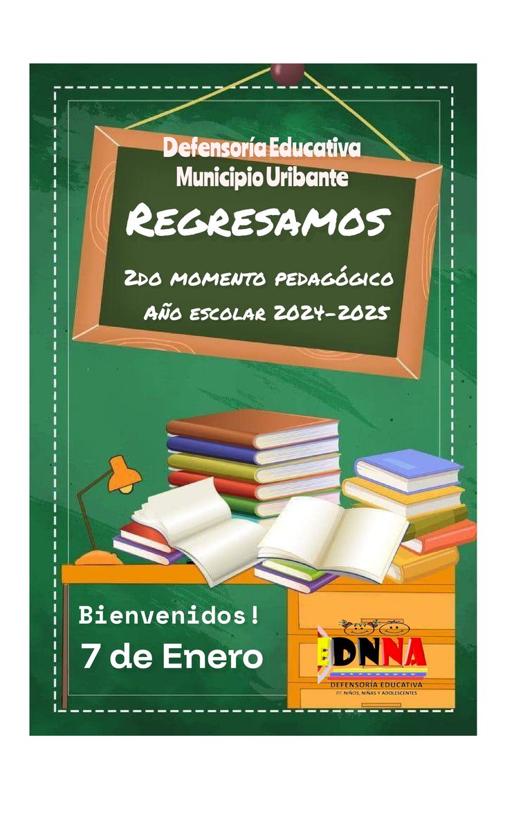 Iniciamos el segundo momento pedagógico del Año escolar 2024-2024
Garantizamos la Educación a los Niños Niñas y adolescentes 
Defensoría Educativa municipio Uribante