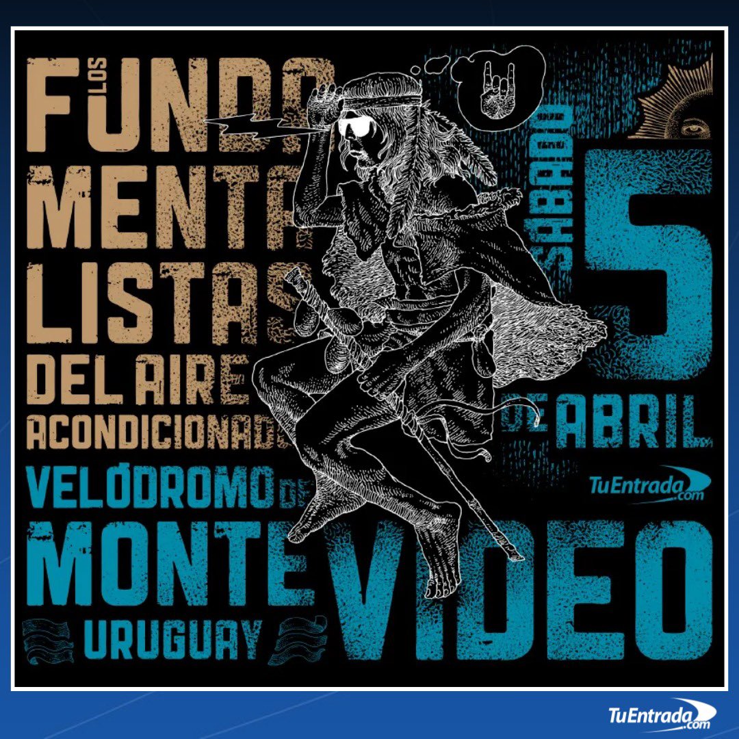 tuentrada's tweet photo. LOS FUNDAMENTALISTAS DEL AIRE ACONDICIONADO llegan a Montevideo 🎸
🔥Se viene otro show único de la histórica banda desde el Velódromo Municipal de Montevideo
📅 SÁBADO • 5 ABR • 20:30HS
🎟️ Entradas ya disponibles en https://t.co/XT6ROeyg64
@LosFundaok #uruguay #fdaa https://t.co/qqnFNY2CuS