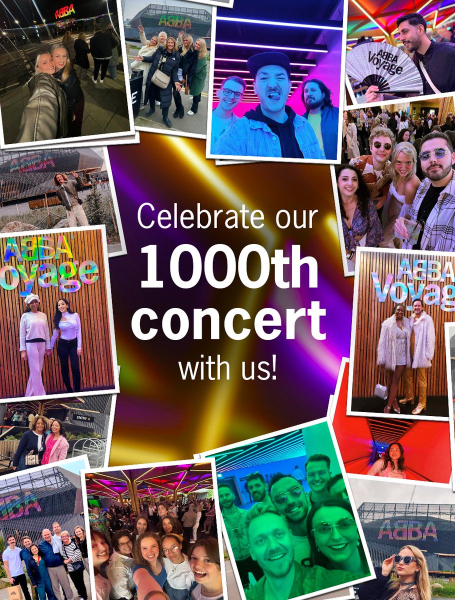Are you ready to celebrate our 1000th concert of ABBA Voyage with us? 🎉 Visit our website and share photos or an audio message of your memories from the ABBA Arena bit.ly/3W88UhQ