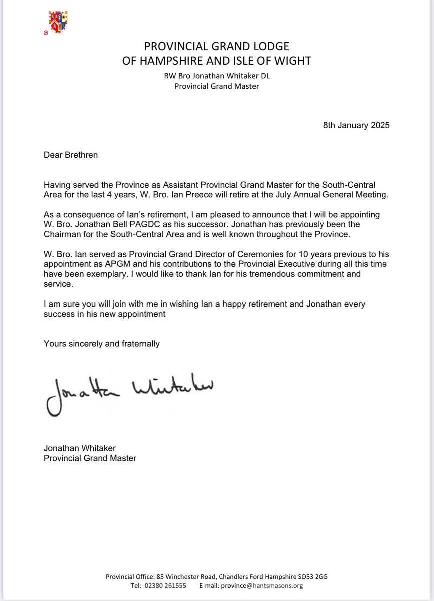 Announcement on retirement of APGM.