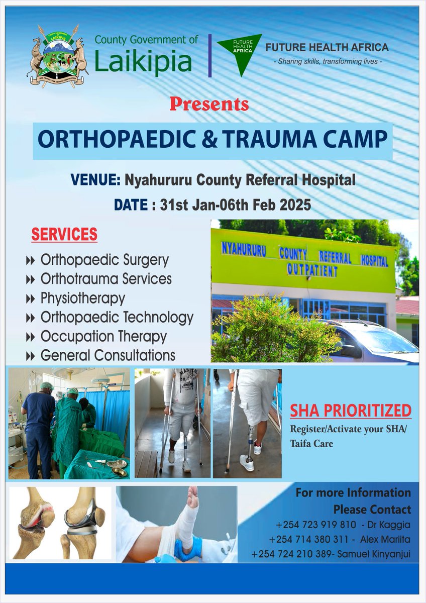 We welcome members of the public to the latest edition of our Orthopaedics camp, in partnership with <a href="/f_h_africa/">futurehealthafrica</a> .