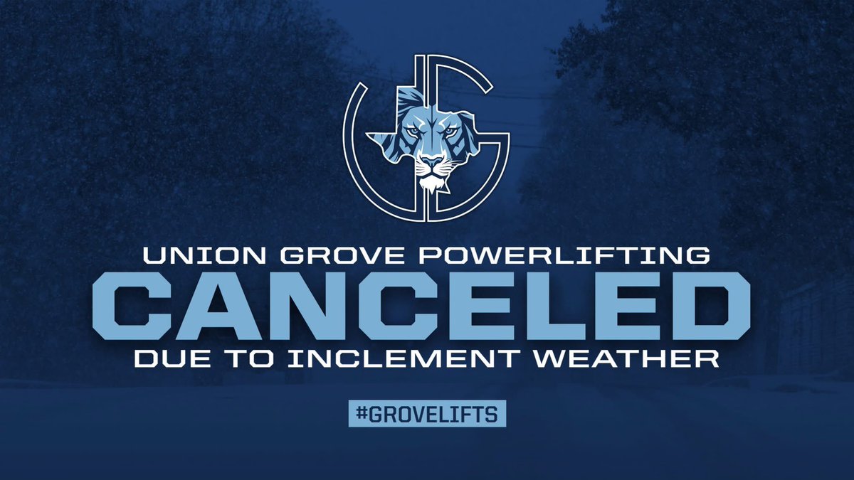 The Girls Powerlifting Meet at Union Hill, for tomorrow, has been canceled. 
#PTP | #GroveLifts