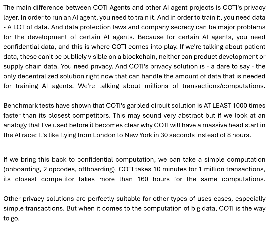 A few thoughts about <a href="/COTIagents/">COTI Agents</a> and $COTI's garbled circuit privacy solution.

#COTI 

(Benchmark test: medium.com/cotinetwork/be…)