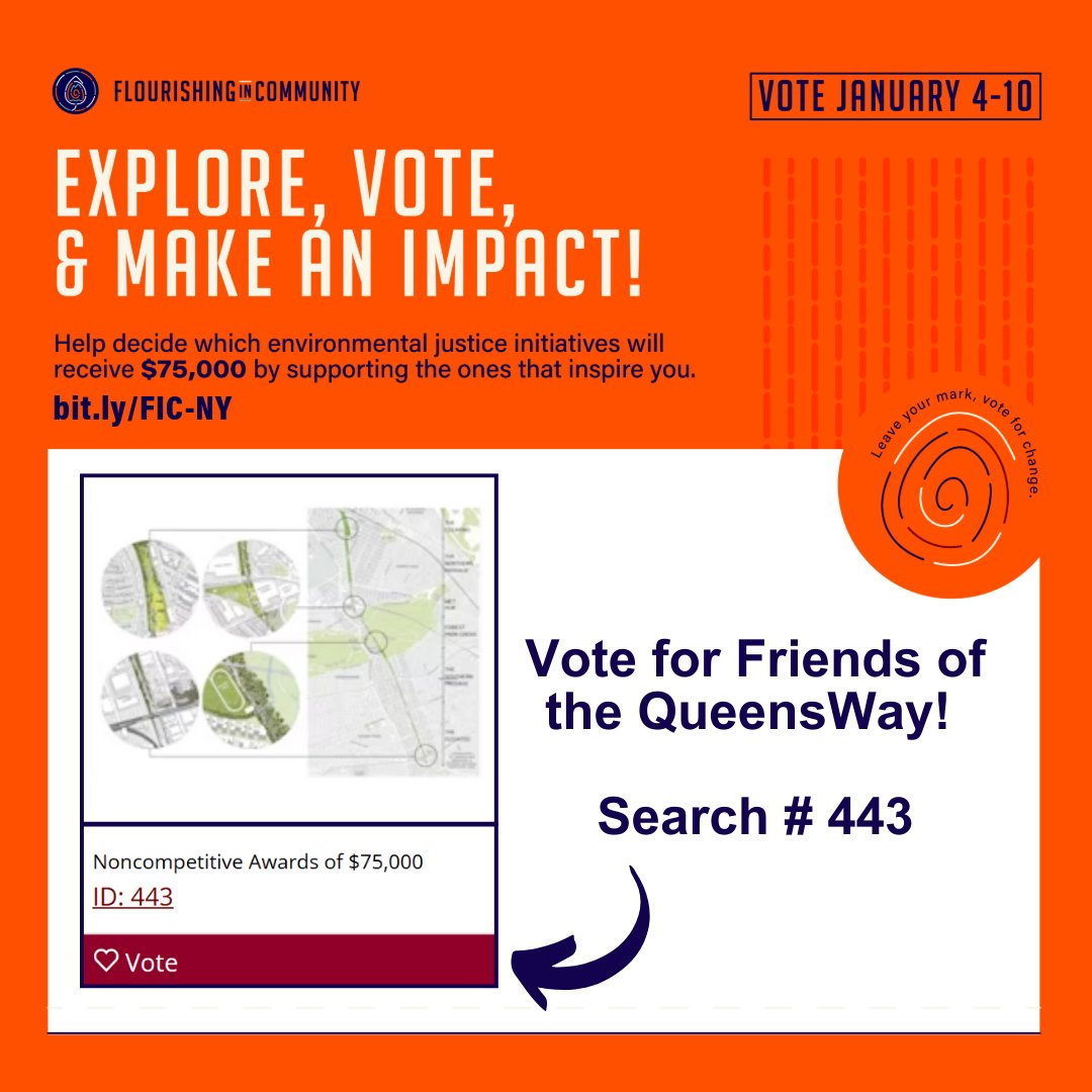 Trust for Public Land (@tpl_org) on Twitter photo Vote for greenspace in Queens! Our partners at <a href="/QueensWayNYC/">The QueensWay</a> have been nominated for the Flourishing in Community grant, which will help bring the QueensWay to life—but we need your vote! Cast it today at bit.ly/FIC-NY! #Flourish #443 Vote for greenspace in Queens! Our partners at <a href="/QueensWayNYC/">The QueensWay</a> have been nominated for the Flourishing in Community grant, which will help bring the QueensWay to life—but we need your vote! Cast it today at bit.ly/FIC-NY! #Flourish #443