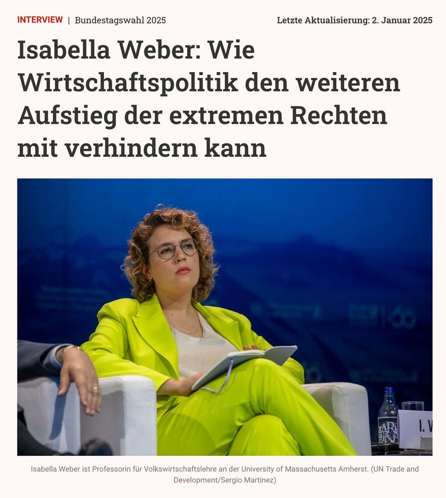 Isabella M Weber (@isabellamweber) on Twitter photo Es ist kurz vor zwölf beim Aufstieg der extremen Rechten. Die Regierungsbildung in Österreich sollte Deutschland eine Warnung sein. Wie Wirtschaftspolitik Teil des Problems aber auch Teil der Lösung sein kann habe ich mit <a href="/caspardohmen/">Caspar Dohmen</a> & <a href="/AlexVeit8/">alexveit.bsky.social</a> besprochen. <a href="/TableBriefings/">Table.Briefings</a> Es ist kurz vor zwölf beim Aufstieg der extremen Rechten. Die Regierungsbildung in Österreich sollte Deutschland eine Warnung sein. Wie Wirtschaftspolitik Teil des Problems aber auch Teil der Lösung sein kann habe ich mit <a href="/caspardohmen/">Caspar Dohmen</a> & <a href="/AlexVeit8/">alexveit.bsky.social</a> besprochen. <a href="/TableBriefings/">Table.Briefings</a>