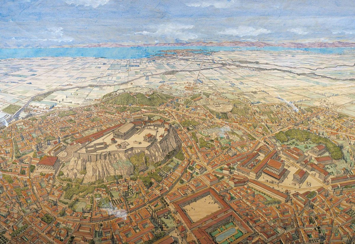 Ancient Athens, Greece. Illustration by Jean Claude Golvin.