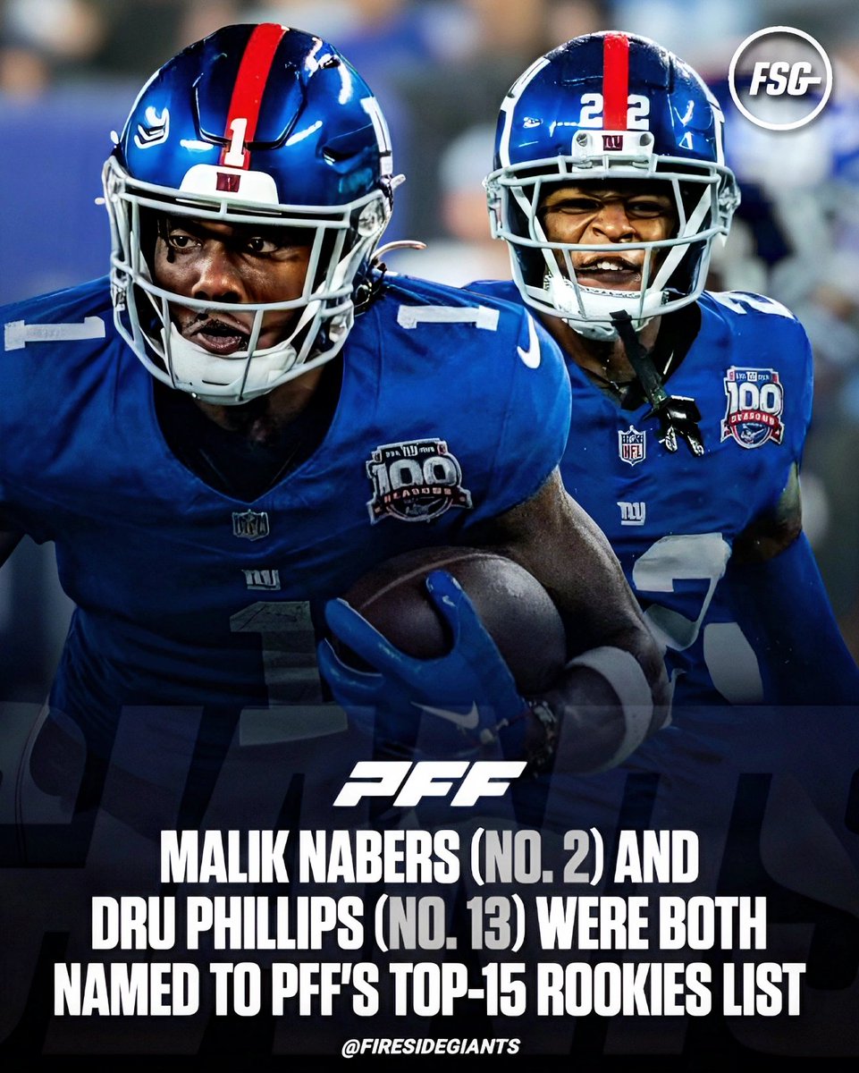 Leek and Dru land on PFF's top-15 rookie list 💪 #NYG