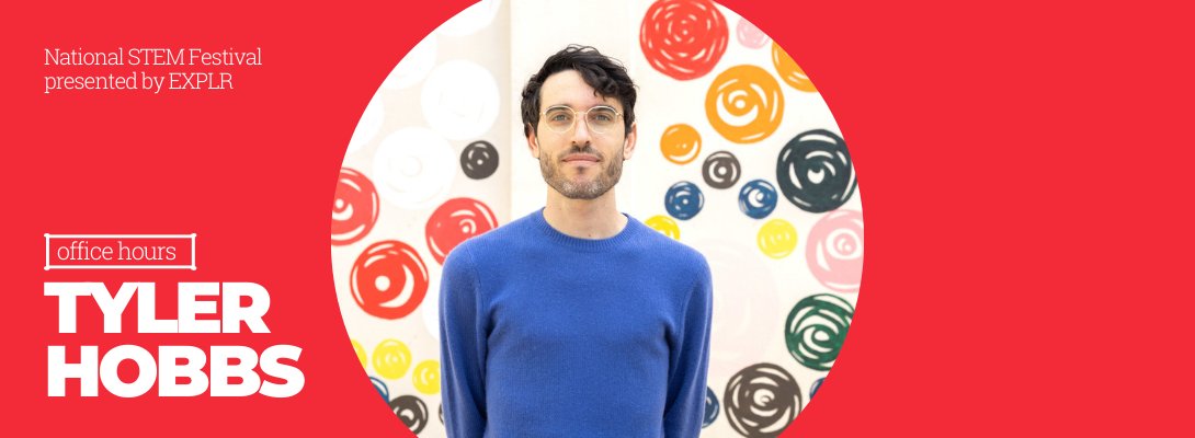 So excited for today's Office Hours! Explore the intersection of #art and #technology with Tyler Hobbs via this free session! #STEM #STEAM

2:30 PM ET / 11:30AM PM PT

Drop in and ask all your questions at: 

us02web.zoom.us/j/89022193180?…