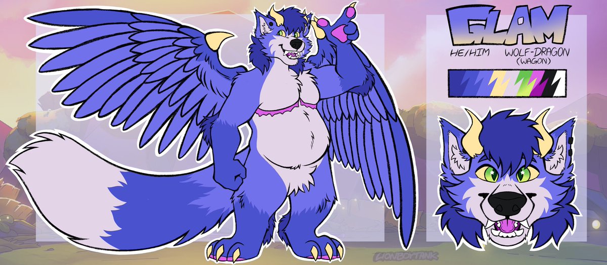 Finished small ref for my bestie <a href="/Da_Art_Man/">Glam :3</a>!! 🐺🐲

Had a lot of fun drawing this one, especially the wings!! I haven’t drawn wings in a long time so it was fun to practice feathers!