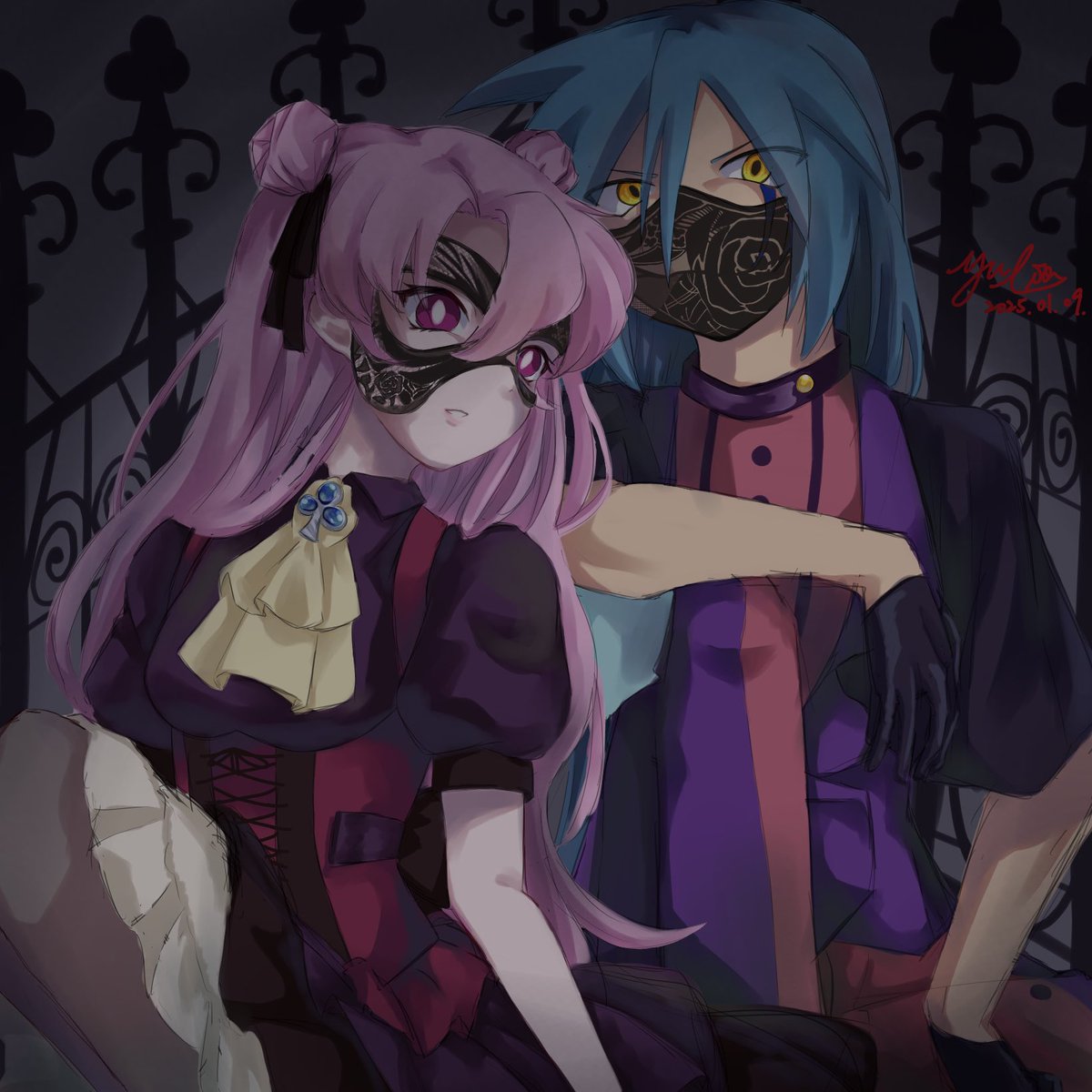 またクロスオーバーやってみた
地獄兄妹 x Ave mujica 
マスクかっこいいから
