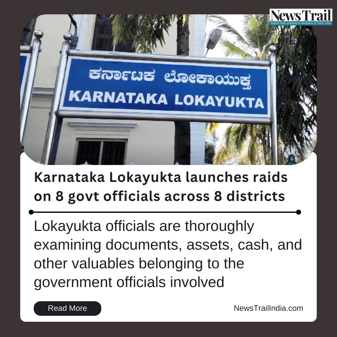 The Karnataka Lokayukta on Wednesday launched simultaneous raids on the properties of eight government officials across eight districts

#karnataka #lokayukta #raids #government #assets