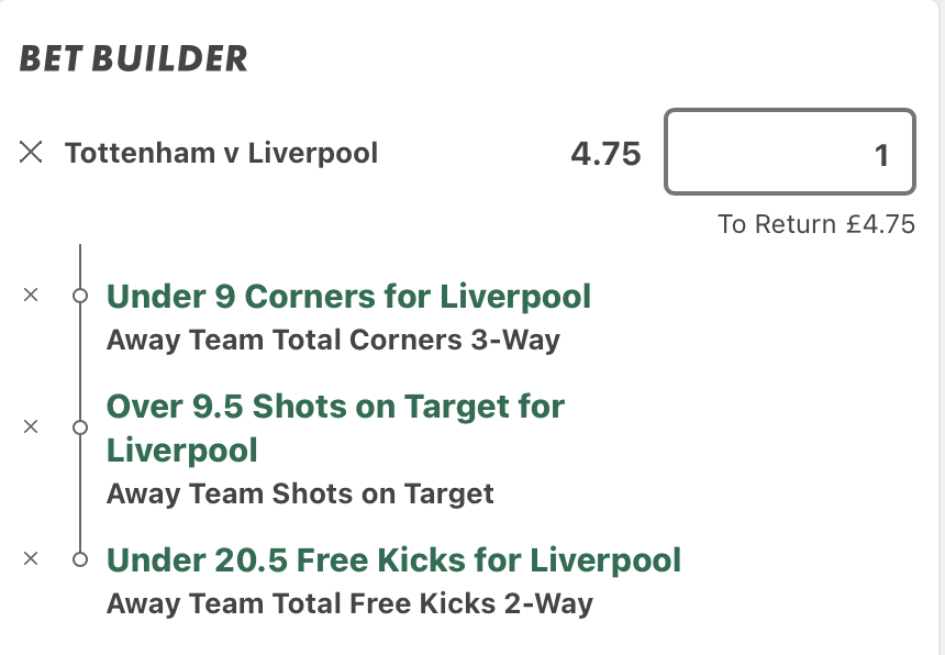 ⚽️ EFL Cup Semi Final BB 

🔥 Odds - 4.75 

💰 1 Unit 

£10 ⏭️ £47.50 

#Liverpool #Spurs #EFLCup #Football