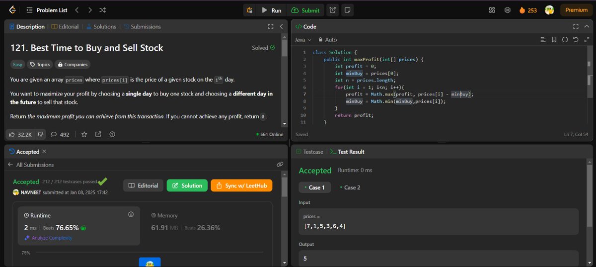 kharbN_avneet's tweet photo. Max Score from subarray minimums
Best time to buy & sell stock
Majority element(Variation II)
Rearrage Array Elements by sign
(2/3)
#LeetCode #geeksconnect #TechNews #DSA #CodingForGood https://t.co/DmTw8wgqEP
