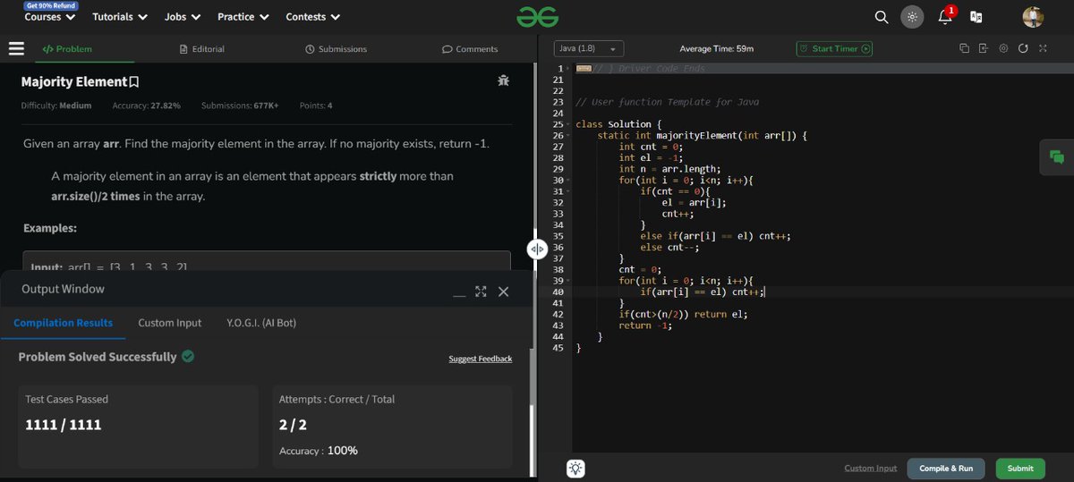 kharbN_avneet's tweet photo. Max Score from subarray minimums
Best time to buy & sell stock
Majority element(Variation II)
Rearrage Array Elements by sign
(2/3)
#LeetCode #geeksconnect #TechNews #DSA #CodingForGood https://t.co/DmTw8wgqEP