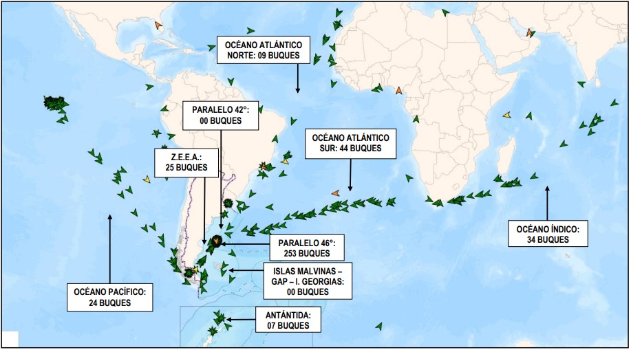 Los pesqueros extranjeros llegan al Atlántico Sur como enjambres de todas latitudes.
Buena nueva información en sitio de la <a href="/PrefecturaNaval/">Prefectura Naval Argentina</a> sobre pesca en milla 201.
argentina.gob.ar/prefecturanava…