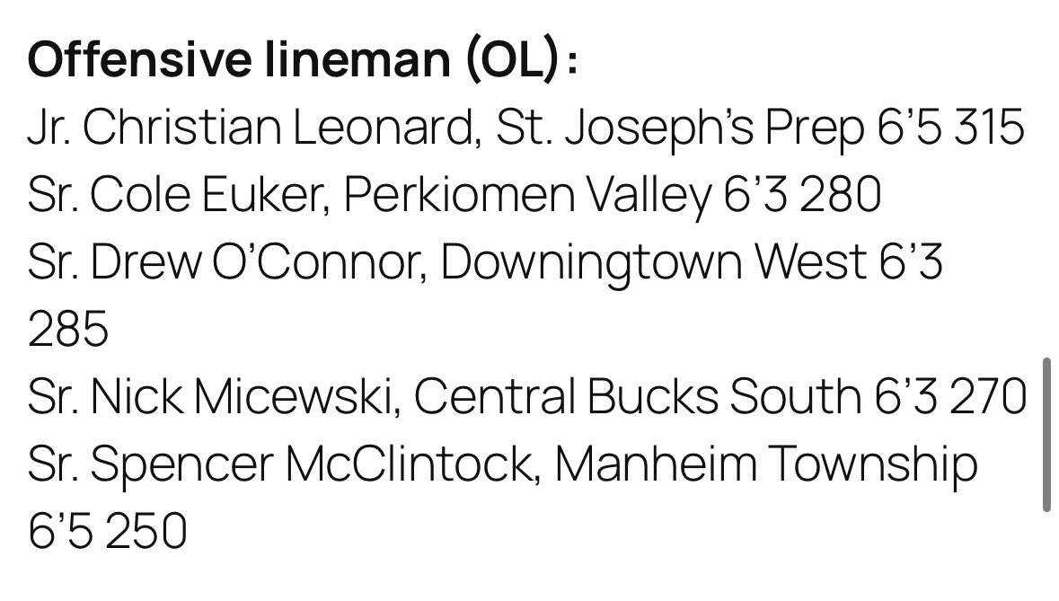 MicewskiNick's tweet image. Thankful to be selected 2nd Team all Eastern Pa!
@CBSouthFootball 
@tom_hetrick 
@EPAFootball 
@SOLsports