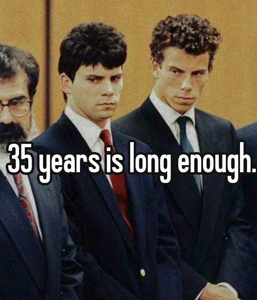 theynomonsters's tweet photo. Erik Menendez IS NOT a monster.
Lyle Menendez IS NOT a monster.
Menendez Brothers ARE NOT monsters.
They never once hurt a fly. They were in fear of their lives, can you blame ‘em? yes killing is wrong but for them it’s what they thought was only way out. #JusticeForErikAndLyle https://t.co/LrsUQfUJXz