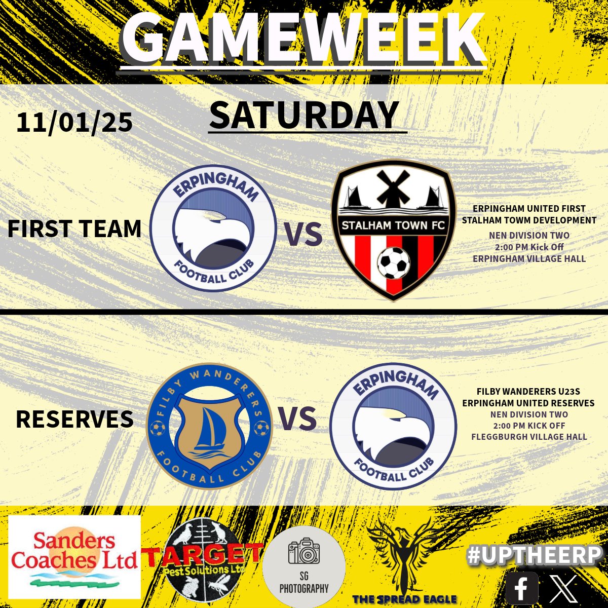 Erpingham United (@erpinghamfc) on Twitter photo First team welcomes <a href="/StalhamTown/">Stalham Town FC</a> Development at home!
Reserves travel away to <a href="/Filby_Wanderers/">Filby Wanderers FC</a> U23s.
<a href="/NENL1922/">NENLeague</a>
#UTE First team welcomes <a href="/StalhamTown/">Stalham Town FC</a> Development at home!
Reserves travel away to <a href="/Filby_Wanderers/">Filby Wanderers FC</a> U23s.
<a href="/NENL1922/">NENLeague</a>
#UTE