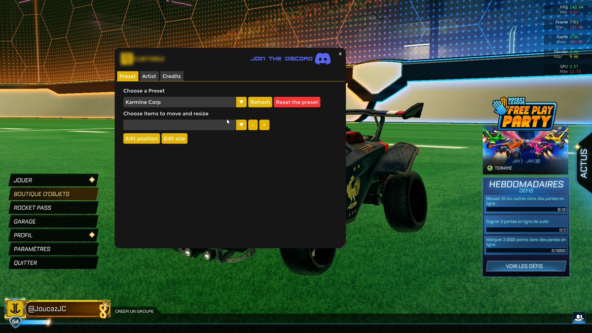 My plugin is currently under review by the <a href="/BakkesMod/">Bakkes</a> team to be published, making it accessible to everyone in the Rocket League community! 🚗

This is one of my biggest projects in recent months

Any guesses about what it might be? 🎮

#RocketLeague #esport