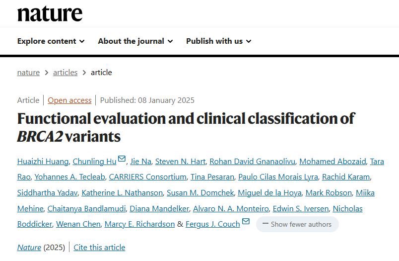 A dream come true- published in <a href="/Nature/">nature</a> 

Using CRISPR–Cas9, we analyzed the functional effect of &gt;6500 missense Variants of Uncertain Signficance (VUS) lBRCA2, and reclassified &gt;90% of variants as pathogenic, likely pathogenic, benign, or likely benign. This work changes the
